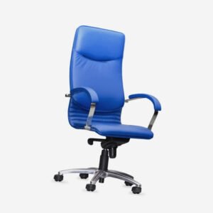 Blue leather office chair