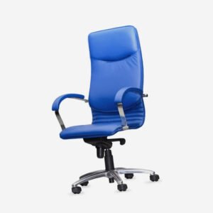 Blue leather office chair