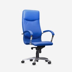 Blue leather office chair